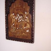 indische Götter Bild Indien India Holzbild Götterbild Intarsie 38x56cm