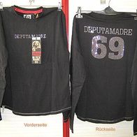 schwarzes Langarm Shirt * DE PUTA MADRE 69 BLACK and SILVER * Shirt Gr. XL