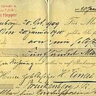 Prima-Wechsel 500 RM Fa. A. Hepper Bautzen 1909 Top !