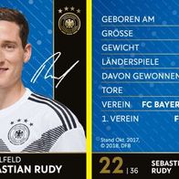 DFB-REWE Sammelkarte WM 2018 Nr. 22 Sebastian Rudy - NEU