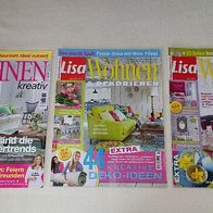 3 Wohnzeitschriften Lisa und Laura Wohnen und Dekorieren