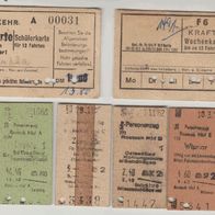 Fahrkarten Rostock Doberan Wismar Kühlungsborn Leipzig-1959-1970 8Stück