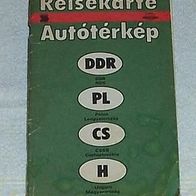 Reisekarte DDR, Polen, Tschechien, Ungarn
