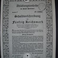 Düsseldorf Ablösungsanleihe 50 RM 1927