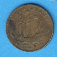 Großbritannien 1/2 Penny 1943