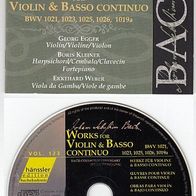 123 Edition Bachakademie – Werke für Violine & Basso Continuo / CD