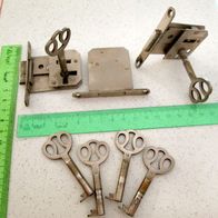 3 Stück Einsteckschloß Türschloß mit Schlüssel für Möbel Schränke Schreibtisch