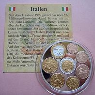 Die ersten Euro-Münzen Italien 2002 - Edelprägung PP Gold Silber
