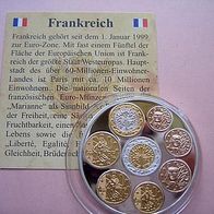 Die ersten Euro-Münzen Frankreich 2002 - Edelprägung PP Gold Silber