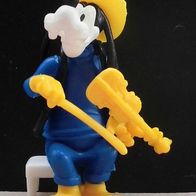 Ü-Ei Steckfigur (EU) 1990 Micky & Company - Goofy mit Geige - blau - 1 Aufkl.