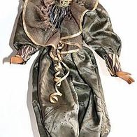 schöne alte Harlekin Figur 40 cm Dame in silber grau