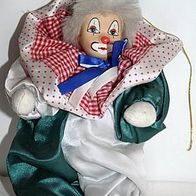 kleiner alter Clown im grünweißen Anzug 24 cm