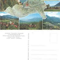 111 AK Lichtenstein Schloß Vaduz 6 verschiedene Ansichten + Landkarte