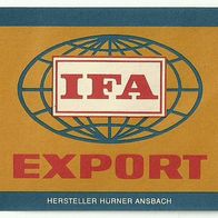 ALT ! Bieretikett Sonderausgabe "IFA" Hürnerbräu † 1995 Ansbach Mittelfranken