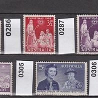 Australien Mi. Nr. 285 + 286 + 287 + 303 + 304 + 305 + 306 o <
