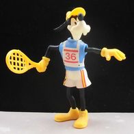 Ü-Ei Steckfigur (EU) 1988 Olympia Goofy - Goofy mit Tennisspieler - hellblau - Text!