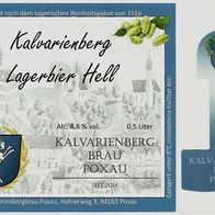 Bieretikett "Lagerbier" Kalvarienbergbräu Marklkofen-Poxau Lkr. Dingolfing-Landau