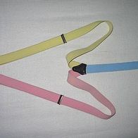 3 - farbige Hosenträger, rosa, gelb und hellblau