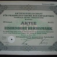 Aktie AG für Pharmazeut. Bedarfsartikel 100 RM 1933