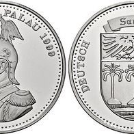 PALAU. Republic, since 1980. 5 Dollar 1999. Pattern in Palladium German Samoa Wilhelm