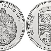 PALAU. Republic, since 1980. 5 Dollar 1999. Pattern in Palladium. German Togo