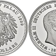 PALAU. Republic, since 1980. 5 Dollar 1999. Pattern in Palladium. Wilhelm II
