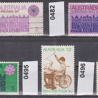 Australien Mi. Nr. 479 + 482 + 483 + 495 + 496 o <