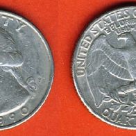 USA 25 Cents 1990 D