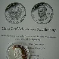 Silber - Gedenkprägung Claus Graf von Stauffenberg (PP)