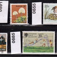 Australien Mi. Nr. 561 + 591 + 655 + 680 + 685 + 689 o <