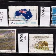 Australien Mi. Nr. 705 + 740 + 748 + 753 + 755 A + 758 o <