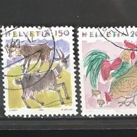 CH MiNr. 1531-1532 Tiere V komplett gestempelt M€ 3,00 #E144b