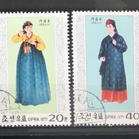 Nordkorea MiNr. 1602-1603 Trachten gestempelt M€ 0,60 #E152a
