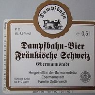 Bier-Etikett , Dampfbahn-Bier, -B. Dotterweich, Bayern