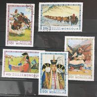 Mongolei MiNr. 967-971 Malerei gestempelt M€ 1,50 #1390