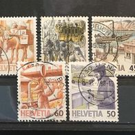 CH MiNr. 1340-1344 Postbeförderung komplett gestempelt M€ 2,50 #1380