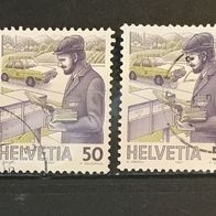 CH MiNr. 1343 Dl und Dr links + rechts geschnitten gestempelt M€ 3,20 #E165a