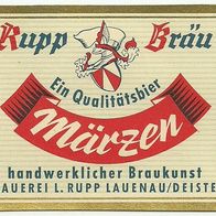 ALT ! Bieretikett "Märzen" Brauerei L. Rupp Lauenau/ Deister Lkr. Schaumburg