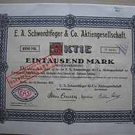 Aktie Druckerei Schwerdtfeger Berlin 1.000 M 1921