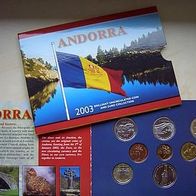 Andorra 2003 Münzsatz mit Euro und Cèntimes - RAR