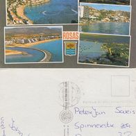 194 gelaufene AK ohne Briefmarke Rosas 5 verschiedene Ansichten Costa Brava {Spanien}