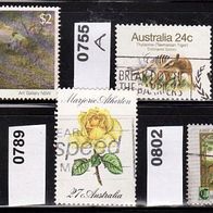 Australien Mi. Nr. 753 + 755 A + 783 A + 783 C + 789 + 802 o <