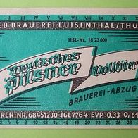 DDR-Bier-Etikette - Pilsner, VEB Luisenthal