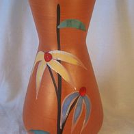 Handgeformte / Handbemalte Keramik Vase 60/70er J. * **
