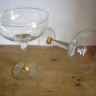 große Glasschale Goldrand Bonboniere Kelch Glas Schale mundgeblasen H 27cm 1,5 ltr