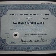 Aktie Phönix Gummiwerke HH-Harburg 1.000 DM 1952