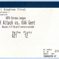 Ticket UEFA EC SCR Altach vs KAA Gent 17. 8. 2017 Innsbruck AA Gand Gante Belgium