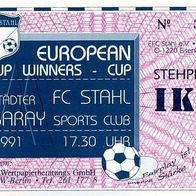 Ticket Eisenhüttenstädter FC Stahl vs Galatasaray Istanbul 18.9.1991 Eisenhüttenstadt