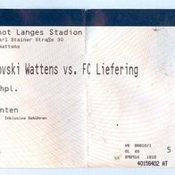Ticket Eintrittskarte WSG Swarovski Wattens vs Lieferinger FC 9. 9. 2016 Salzburg