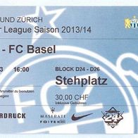 Ticket Eintrittskarte FC Zürich vs Basel 27. 10. 2013 Schweiz Suisse Letzigrund SUI